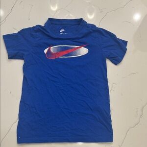 Nike Blue Short Sleeve Tee with Red Swoosh
